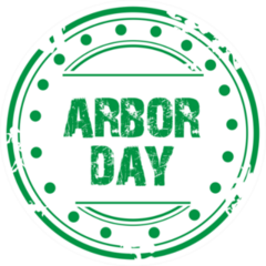 Green Arbor Day Stamp Sticker