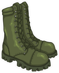 Green Army Boots Sticker