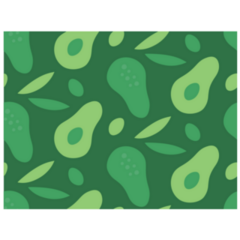 Green Avocado Seamless Shapes Pattern Sticker
