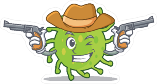 Green Bacteria Cowboy Sticker