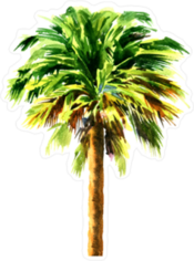 Green Beautiful Palm Sticker