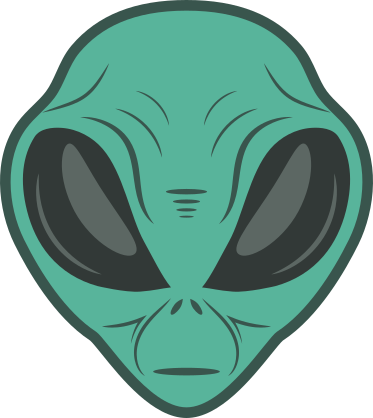 Green Blue Alien Face Sticker