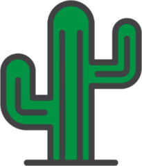 Green Cactus Cartoon Sticker