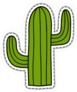 Green Cactus Doodle Sticker