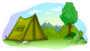 Green Campsite Sticker
