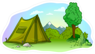 Green Campsite Sticker