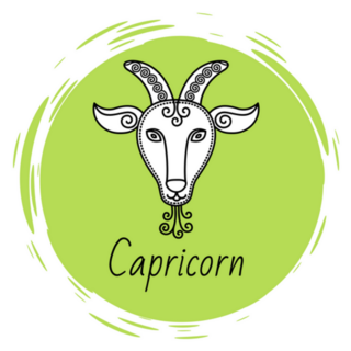 Green Capricorn Zodiac Sign Sticker