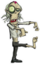 Green Cartoon Businessman Zombie Sticker