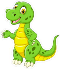Green Cartoon Dinosaur Sticker