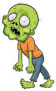 Green Cartoon Zombie Sticker
