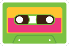 Green Cassette Tape Hippie Sticker
