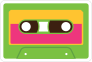 Green Cassette Tape Hippie Sticker