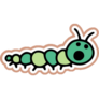Green Caterpillar Crawling On Brown Sticker