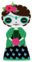 Green Catrina Doll Day of the Dead Sticker