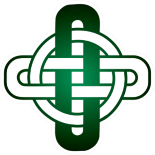 Green Celtic Knot Design On White Sticker