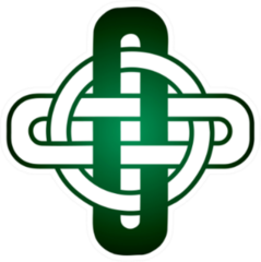 Green Celtic Knot Design On White Sticker