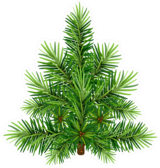 Green Christmas Pine Tree Illustration Sticker