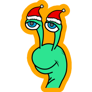 Green Christmas Snail Sticker