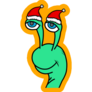 Green Christmas Snail Sticker