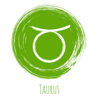 Green Circle Taurus Zodiac Sign Sticker