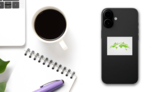 Green City On The Earth Sticker on a Phone (New) example