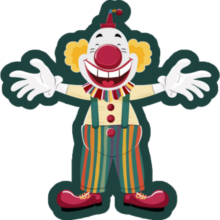 Green Clown Circus Sticker