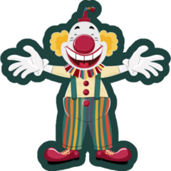 Green Clown Circus Sticker