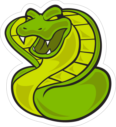 Green Cobra Mascot Sticker