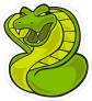 Green Cobra Mascot Sticker
