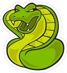 Green Cobra Mascot Sticker
