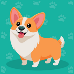 Green Corgi Strut Sticker