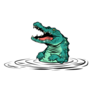 Green Crocodile In Water Sticker