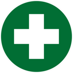 Green Cross Circle Sticker