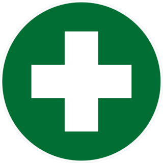 Green Cross Circle Sticker