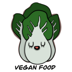 Green Cute Brussels Sprouts And Lettering Vegan Sticker