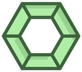 Green Diamond Top View Sticker