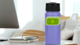 Green Dollar Bills Icon Sticker on a Water Bottle (New) example