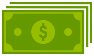 Green Dollar Bills Icon Sticker