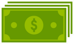 Green Dollar Bills Icon Sticker
