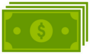 Green Dollar Bills Icon Sticker