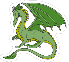 Green Dragon Mascot Sticker