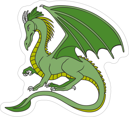 Green Dragon Mascot Sticker