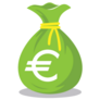 Green Euro Money Bag Sticker