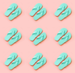 Green Flip Flops Over Pink Pattern sticker