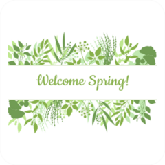 Green Floral Frame Welcome Spring Sticker