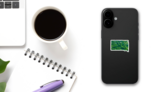 Green Forest Map Of South Dakota Sticker on a Phone (New) example
