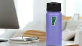 Green Forest Map Of Vermont Sticker on a Water Bottle (New) example
