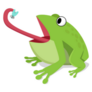 Green Frog Eating Fly Insect Sticker