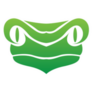 Green Frog Head Logo Sticker