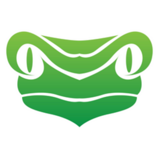 Green Frog Head Logo Sticker